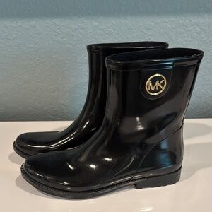 Michael Kors Black Rain Boots Size 10
